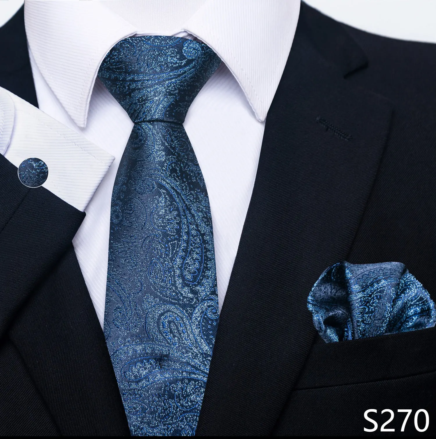 Neue Stil Mode Marke Krawatte Für Männer Grün Floral Krawatte Einstecktücher Manschettenknöpfe Set Krawatte Anzug Zubehör Fit Formale Party – Detail 23