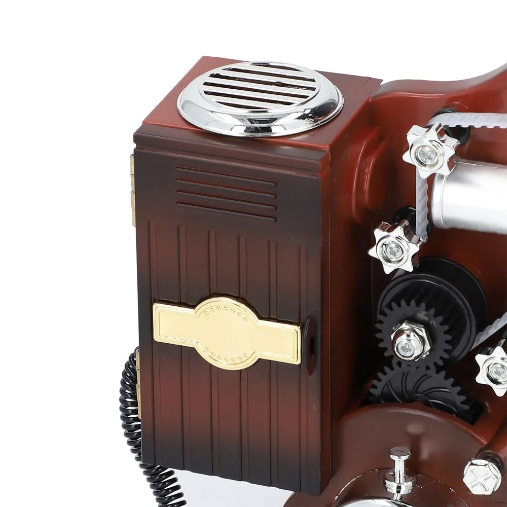 ABS Movie Film Projector Music Box Brown 8.46 X 6.69 X 3.15in Film Projector Music Box Table Decor Style Film Projector Design