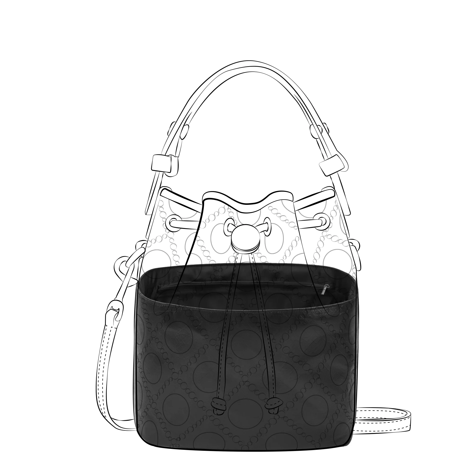 DGAZ Lightweight Purse Organizer Insert for Tory Burch T Monogram Bucket Bag,silk and DupontPaper handbag inner for Luxury Bags