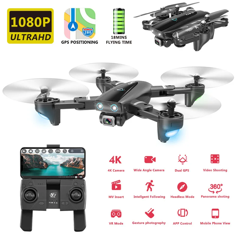 Drone RC ZK30 S167 GPS WiFi FPV, caméra HD 4K, geste photo vidéo, retour automatique, maintien d'altitude, jouets télécommandés pliables