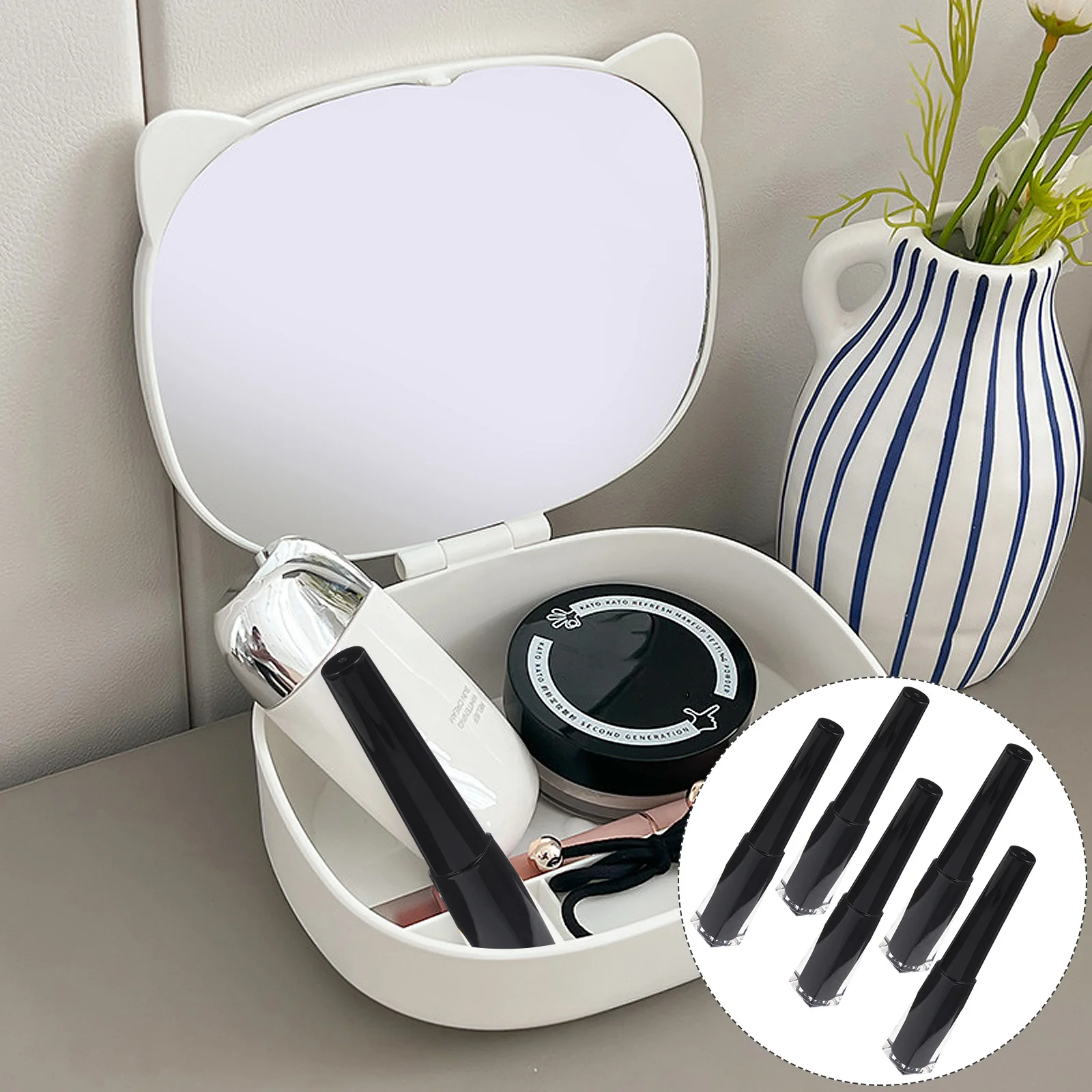 5 Stück nachfüllbare Wimpernflüssigkeitsbehälter, leere Mascara-Spender, auslaufsicheres Design für Eyeliner, Lippenöl, reisefreundliche Make-up-Werkzeuge