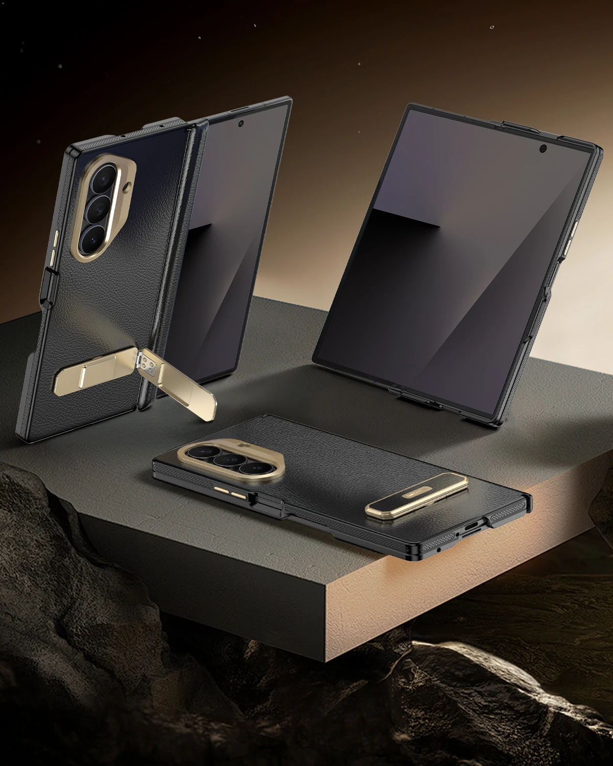 

Premium Box-Style Full-Body Case with T2 Rotatable Stand for Samsung Galaxy Z Fold 5/6/7, Shockproof Protective Cover