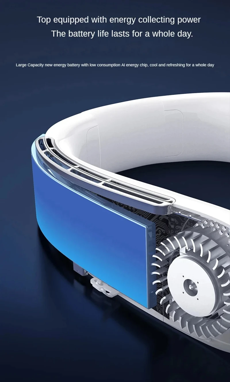 Nackenventilator mit Digitaldisplay & USB – Leise Sommerfrische