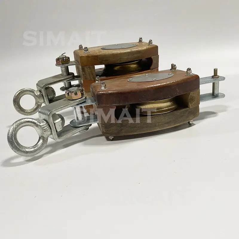 IMPA231601 single wheel wooden pulley 6 inch marine lifting pulley 8 inch small double wheel crane 10 inch 231651