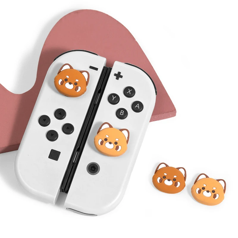 4pcs Bear Rabbit Silicone Thumb Stick Grip Cap Joystick Cover For Switch NS Oled/Lite Joy-con Controller Soft Protector Case