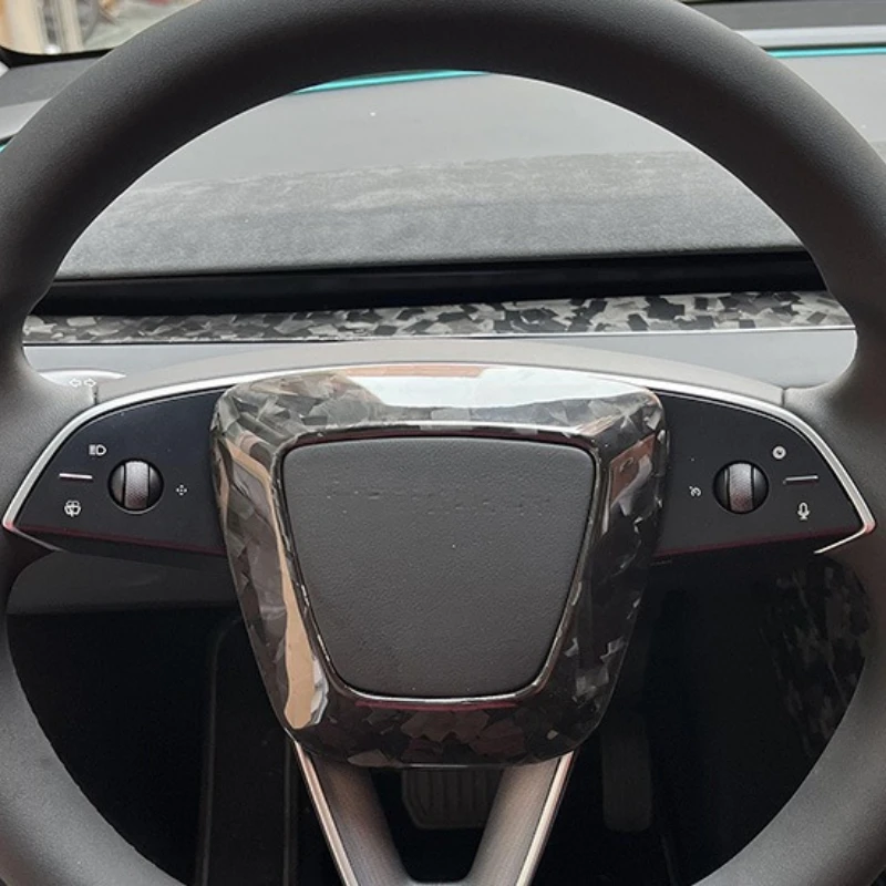 

100% Real Carbon Fiber Car Steering Wheel Cover for Tesla Model 3 Highland Model Y Juniper 2025+ Sticker Interior Accessories