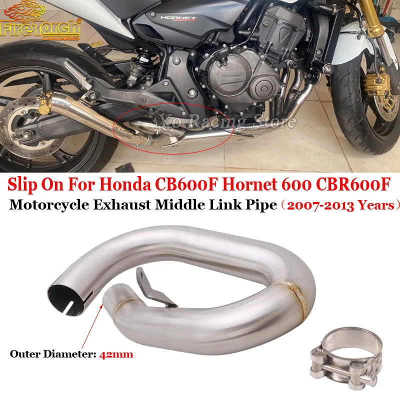 Slip On For Honda CB600F Hornet 600 CBR600F 2007 - 2013 Years Motorcycle Exhaust Escape Middle Mid Link Pipe Connecting Tube