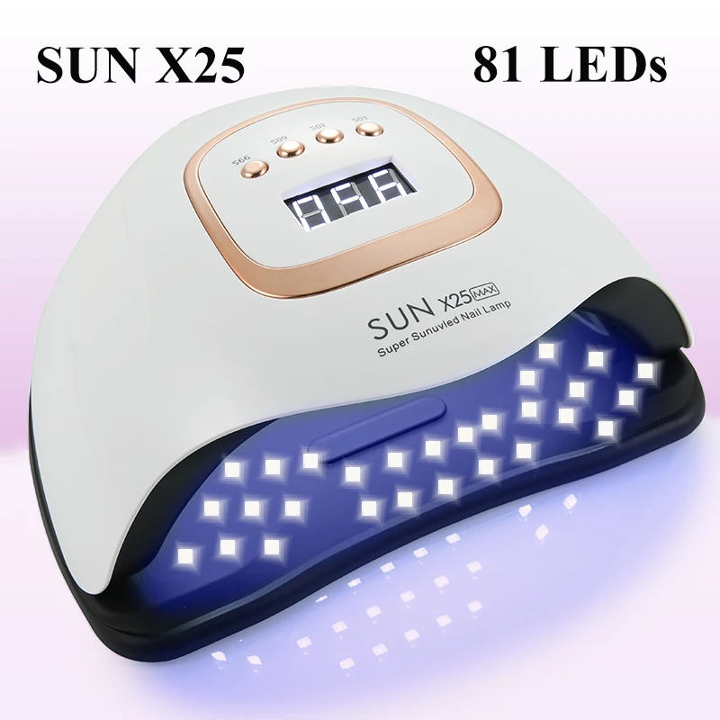 

SUN X25MAX Сушилка для ногтей 81LEDS УФ-светодиодная лампа для ногтей Гель-лак для отверждения маникюра с автоматическим интеллектуальным датчиком лампы для ногтей