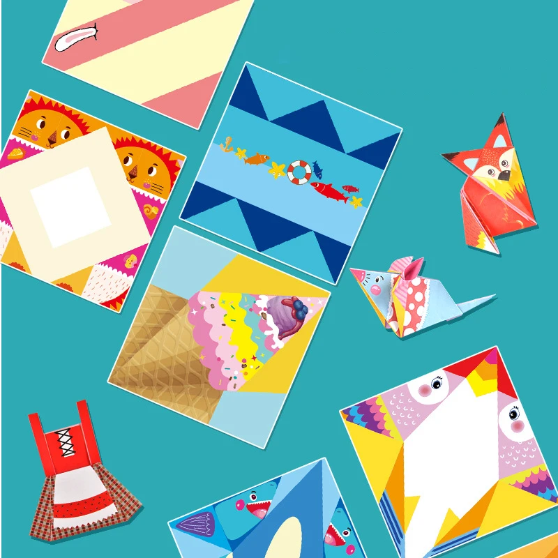 Kids Origami Kit 108 Dubbelzijdig Levendige Origami Papers 54 Pairs Origami Projecten Instructie Origami Boek Origami Voor Kids