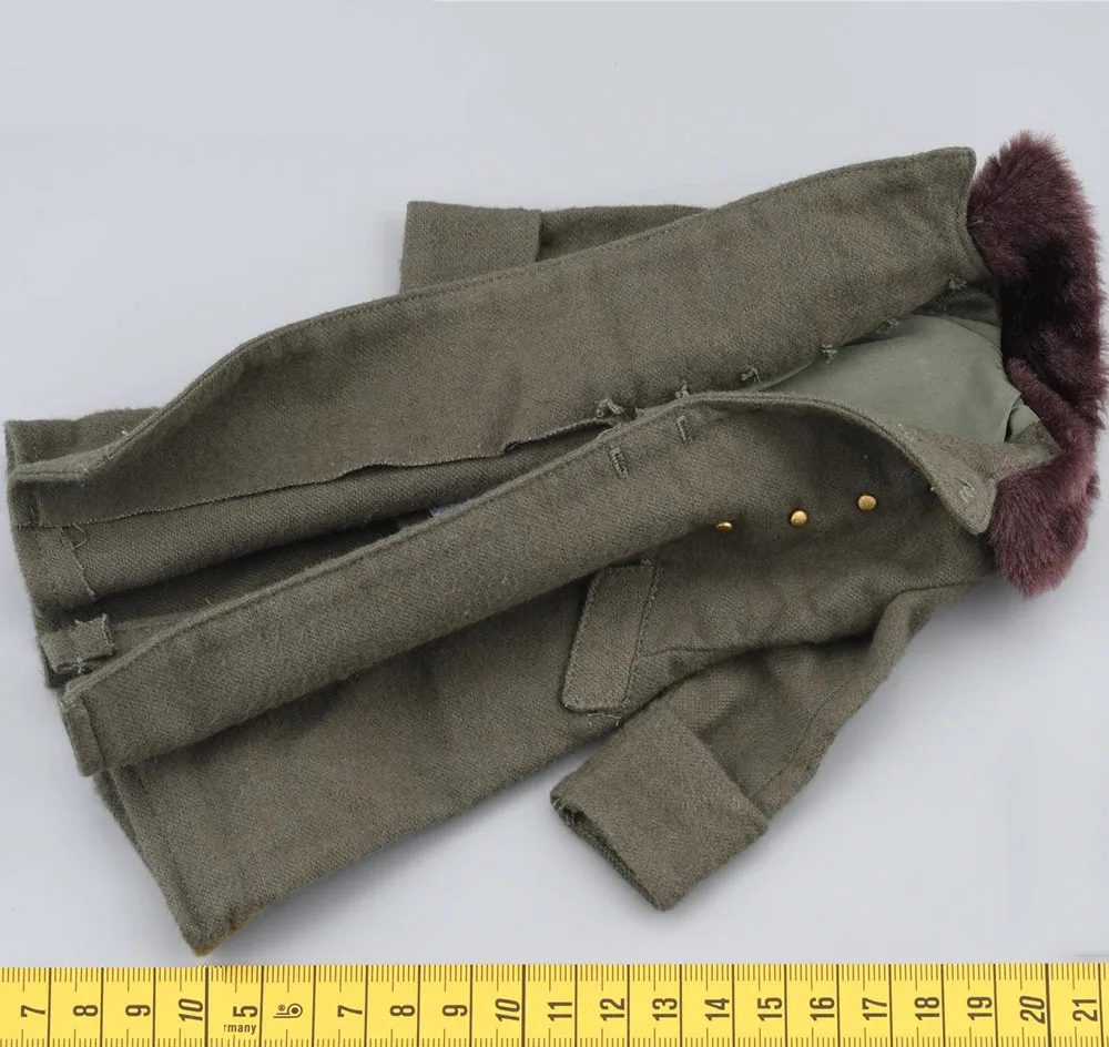 DID GM652 Soldier General Male Action Figure Long Military Overcoat Coat with Medal Caps Glove Fit 12" Action Doll 1/6 WWII