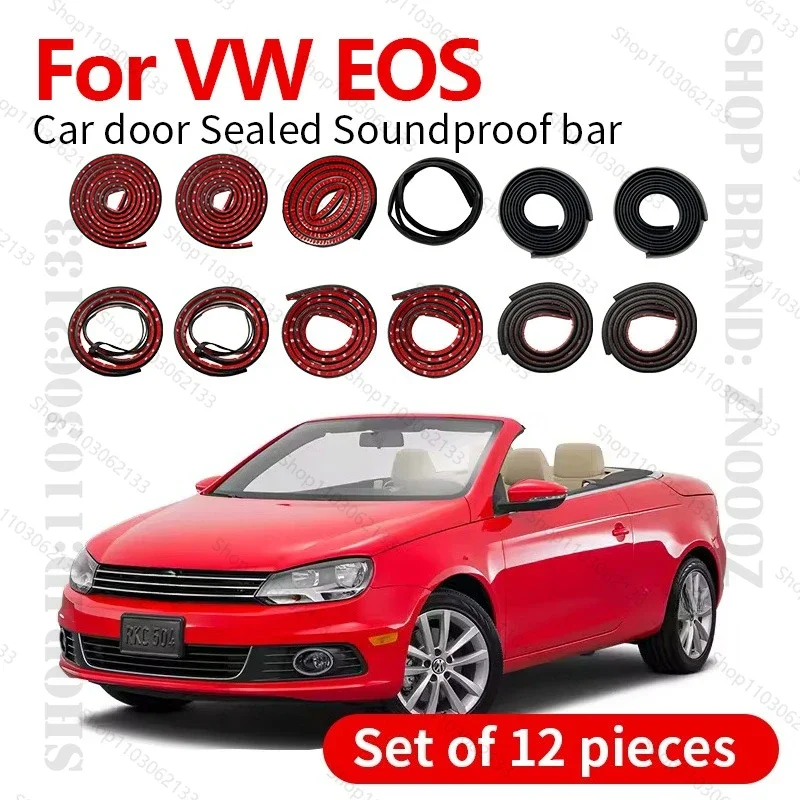 

For VW EOS PQ35 Car Door Seal Strip Rubber Double Layer Sealing Protector Soundproof Strip Dustproof Seal Strip 12PCS Set