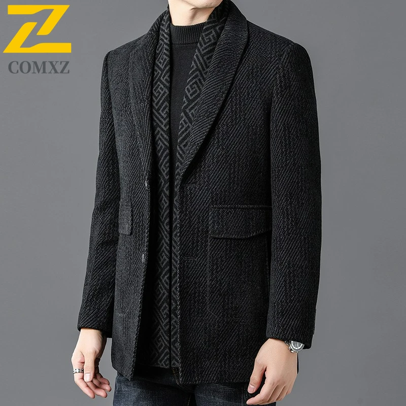 Winter Men Wool Overcoat 2025 New Fashion Classic Premium Suit Collar TrenchCoat Business Casual Warm Windproof​ Jackets