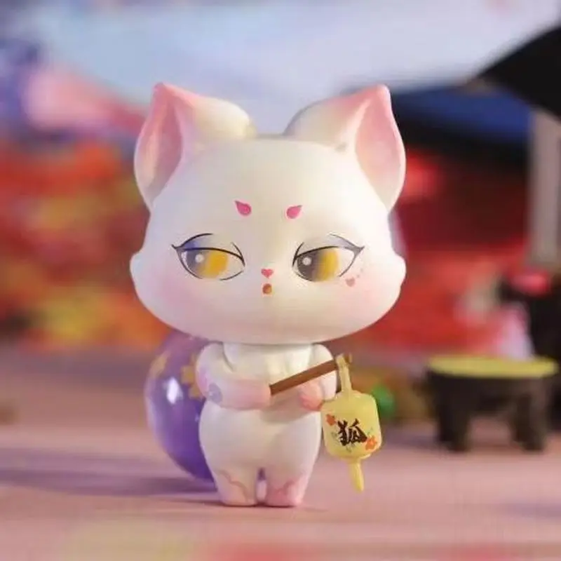 限定版 コリモンスタータウン サクラシリーズ コレクタブル アクションフィギュア キュートな小さなキツネの精霊 ブラインドボックス 手作りアートワーク おもちゃ