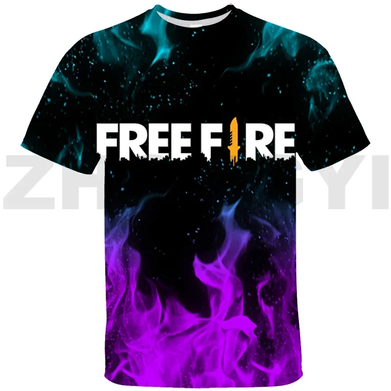 2024 New Fashion 3D T Shirt Women T-shirt Fashion Hip Hop Boys Summer Tops Kids Free Fire Print Cool Streetwear Trendy Men Tees