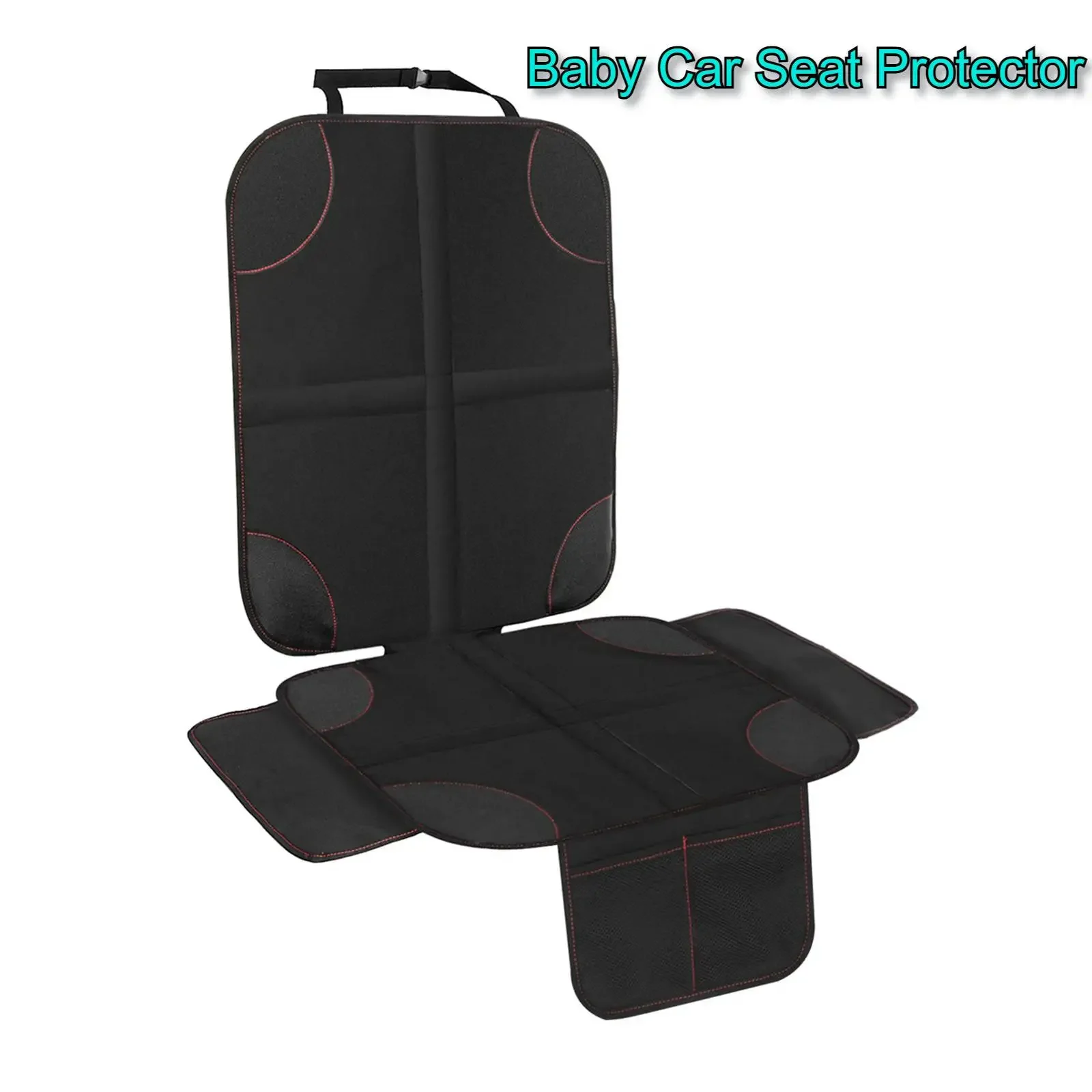 Baby Universal Car Chair Seat Protector Child Safety Seat Mat Slip-Proof Wear-Resistant Back Sexat Cover with Organizer Pocket