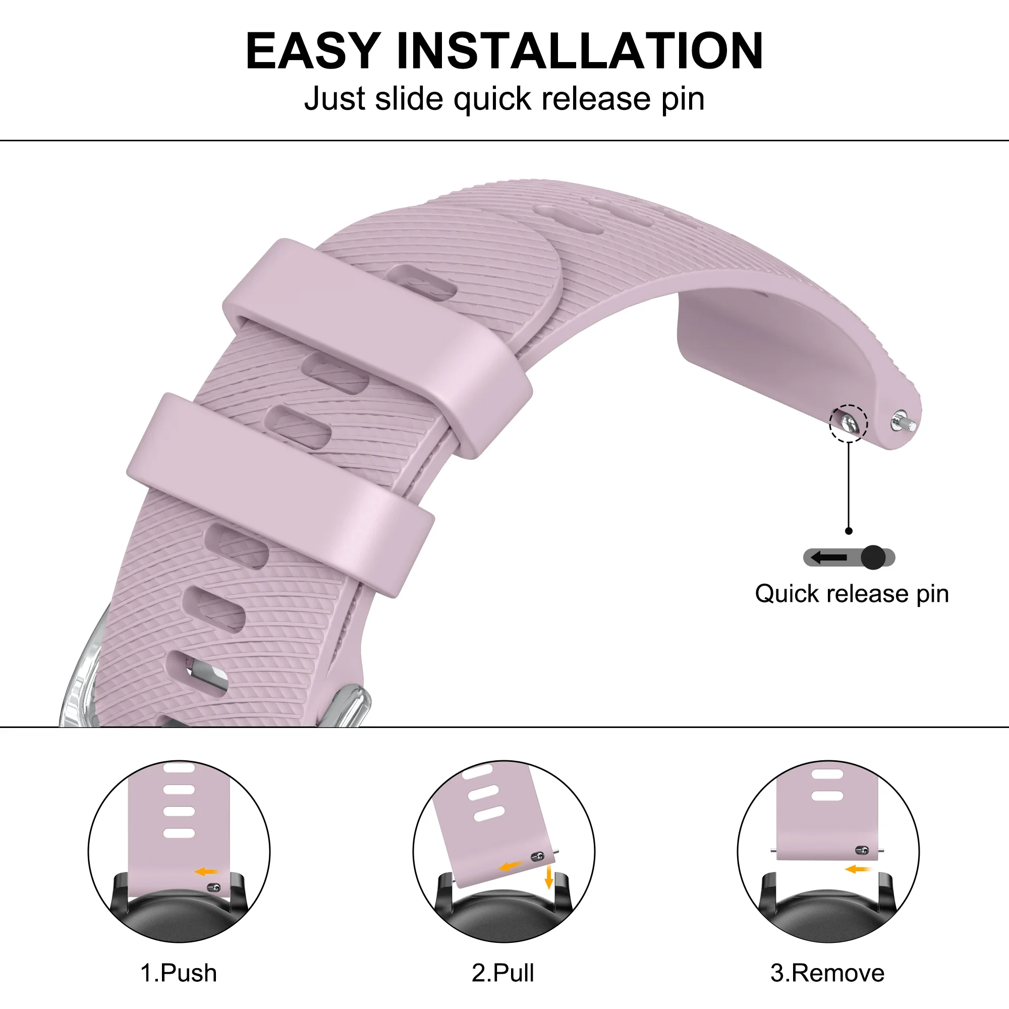 18/20/22mm Armband für Garmin Forerunner 170 70 255S 245 645 970 570 55/Venu 4 3 3S 2 2S/Vivoactive 6 5 4 Silikon-Armband – Detail 7