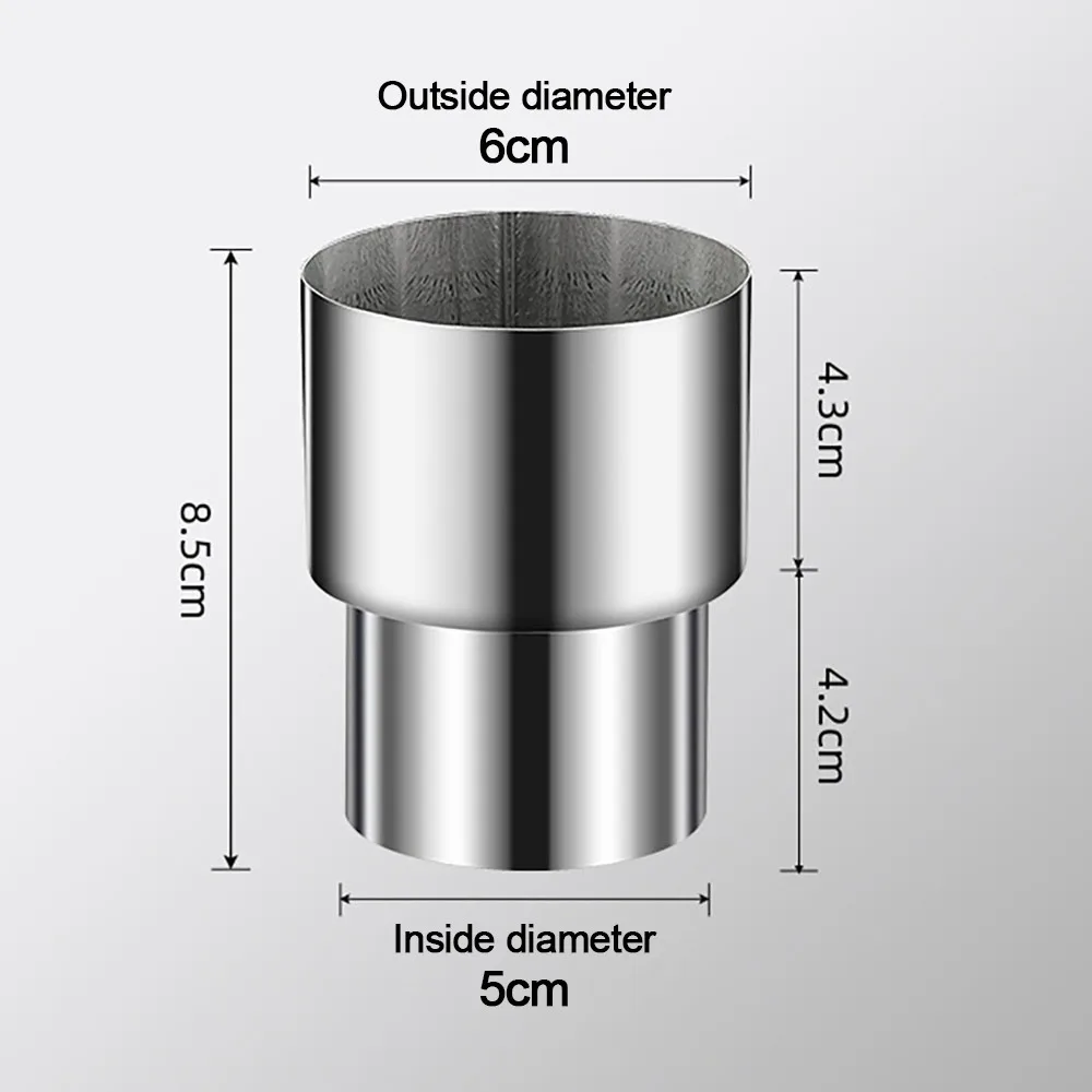 

Переходник-переходник для выхлопной трубы из нержавеющей стали, серебристый портативный соединитель воздуховода, несколько размеров, соединение переменного диаметра трубопровода
