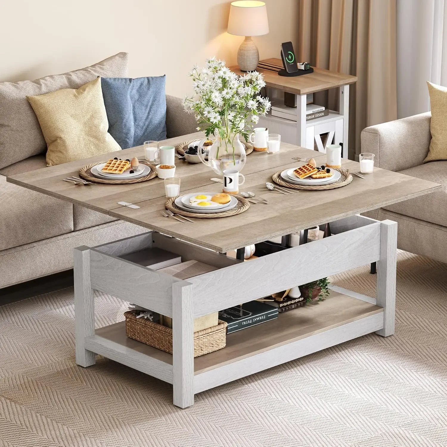 Multi-Function Coffee Tables with Storage for Living Room