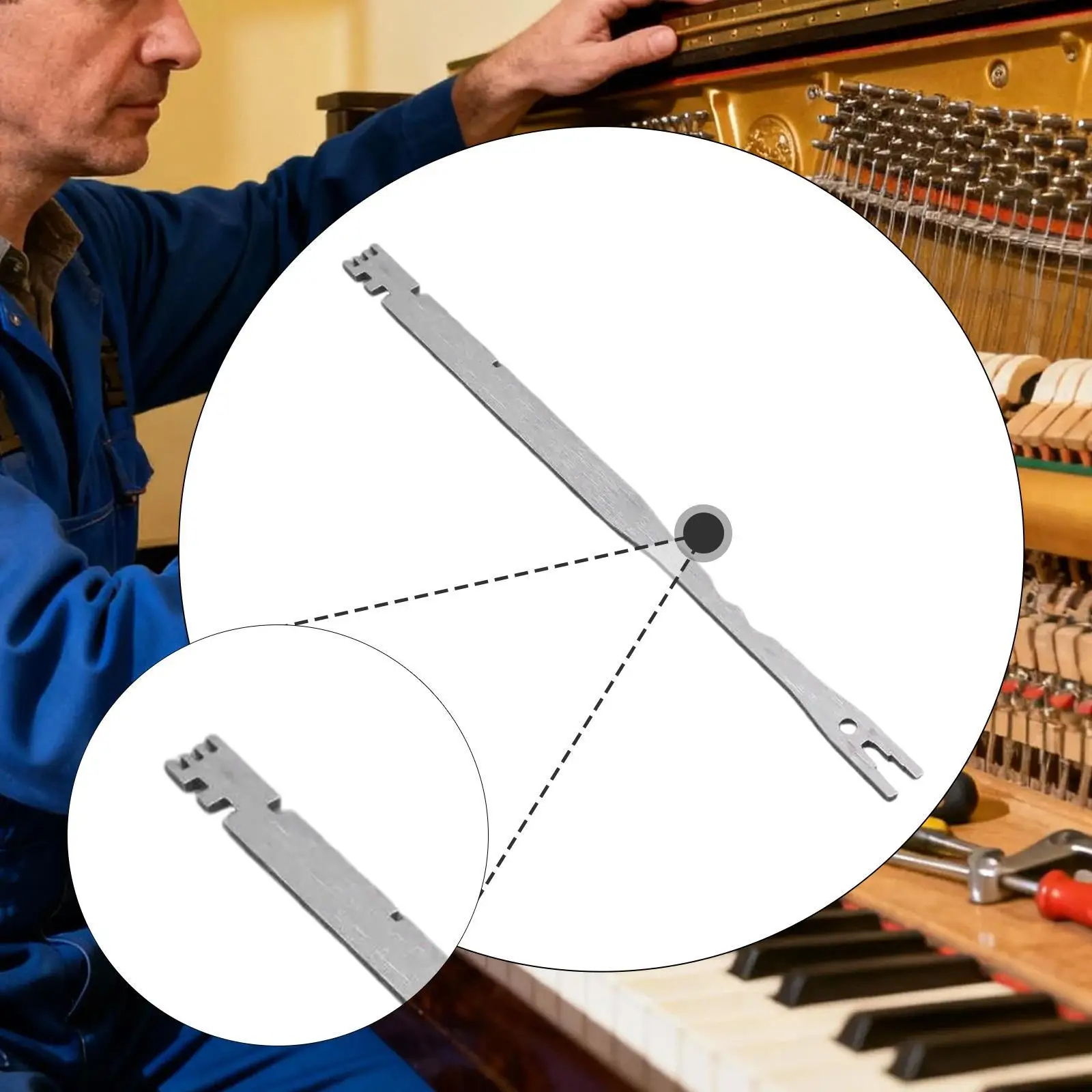 Piano Tuning Tool Double Ended,Professional,Efficient,Sturdy,Easy to Use,Portable,Piano Regulating Repair Piano Stringing Tool