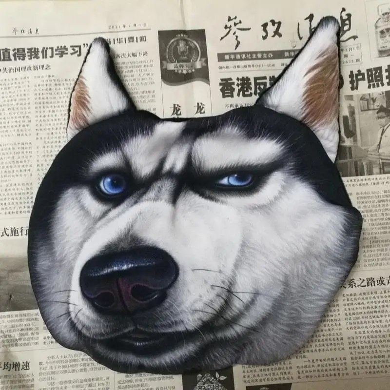 CHIZIYO-Adorável 3D Impresso Animais Rosto Encosto de Cabeça Do Carro, Fronha, Pescoço, Auto Segurança Encosto de Cabeça Suprimentos sem Enchimento, Novo, Legal