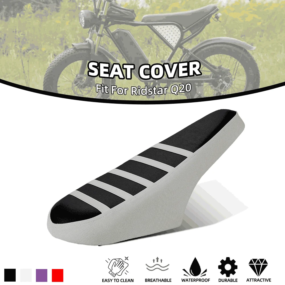 For Ridstar Q20 Motorcycles Seat Cover Waterproof Non-slip Particles Design PVC Electric Dirt Bike E-bikes Scooter Accessories