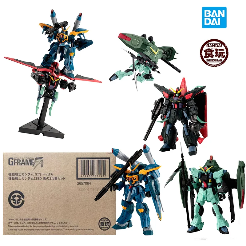 

Bandai Candy Toy Shokugan Gundam Seed Aku No 3 Heiki Set Forbidden Raider Calamity 11Cm Original Action Figure Model Toy Gift