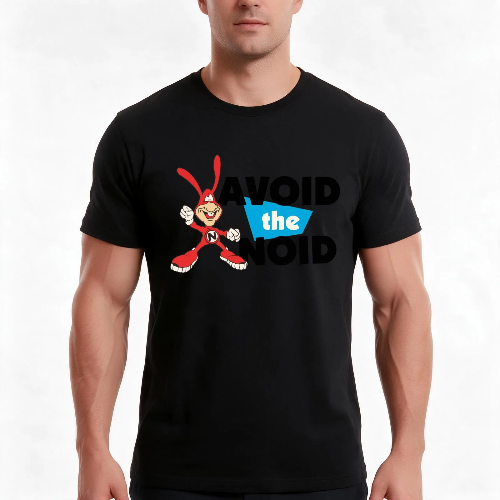Avoid the Noid T-Shirt, Summer Casual Cotton Tee, Oversized Streetwear Tops, Vintage Graphic Print, Loose Fit Short Sleeve