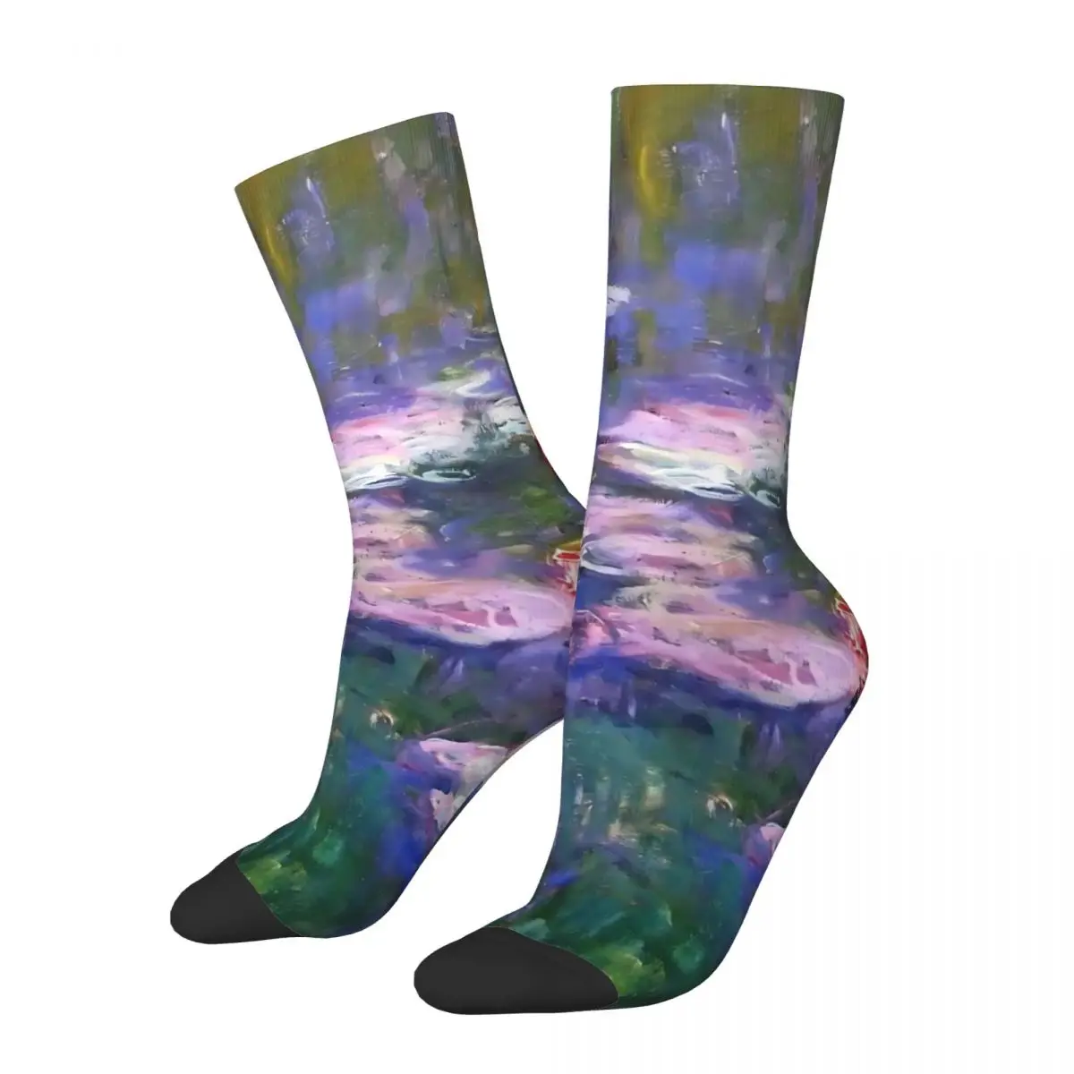 Water Lily Stockings Ladies Claude Monet 1916 Socks Soft Gothic Socks Winter Cycling Non Slip Graphic Socks Gift