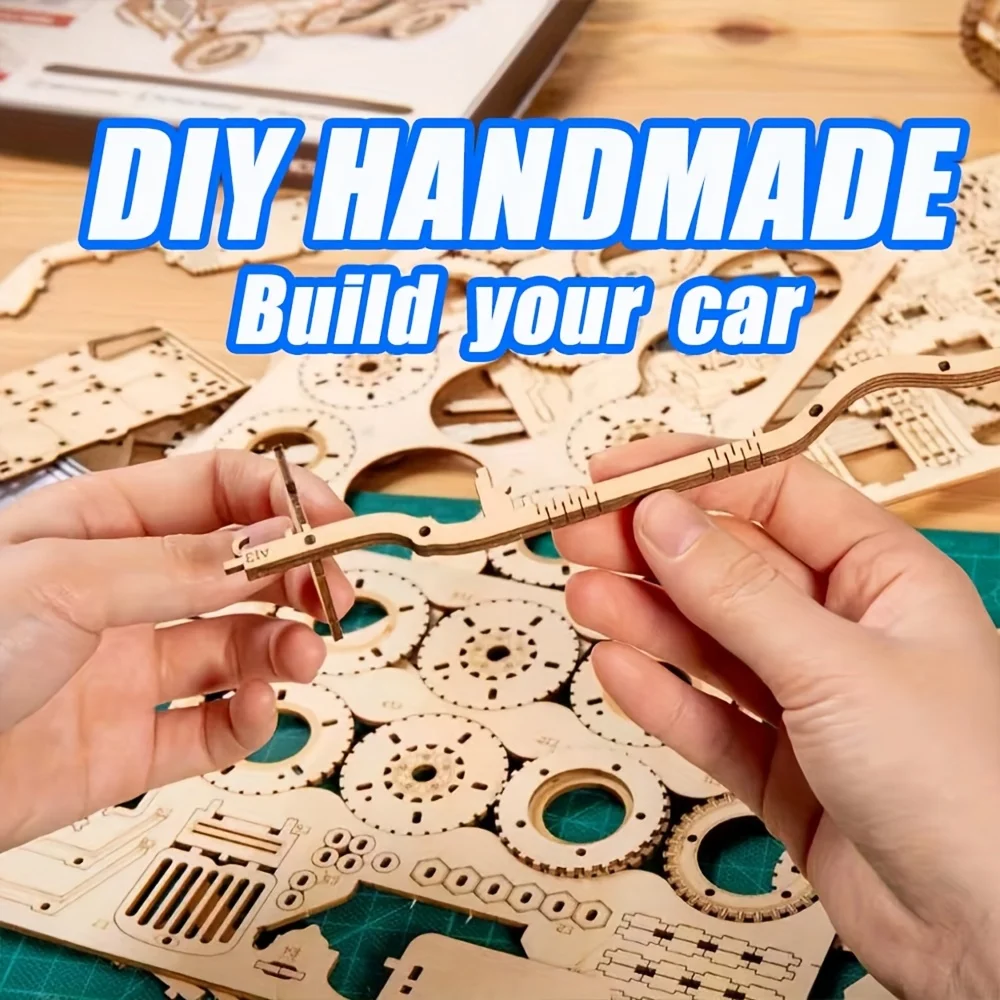 3D Wooden DIY Race Car Model Kit, Assemble Your Own Sports Car, Ideal Gift for Adults, Christmas, Halloween, Thanksgiving