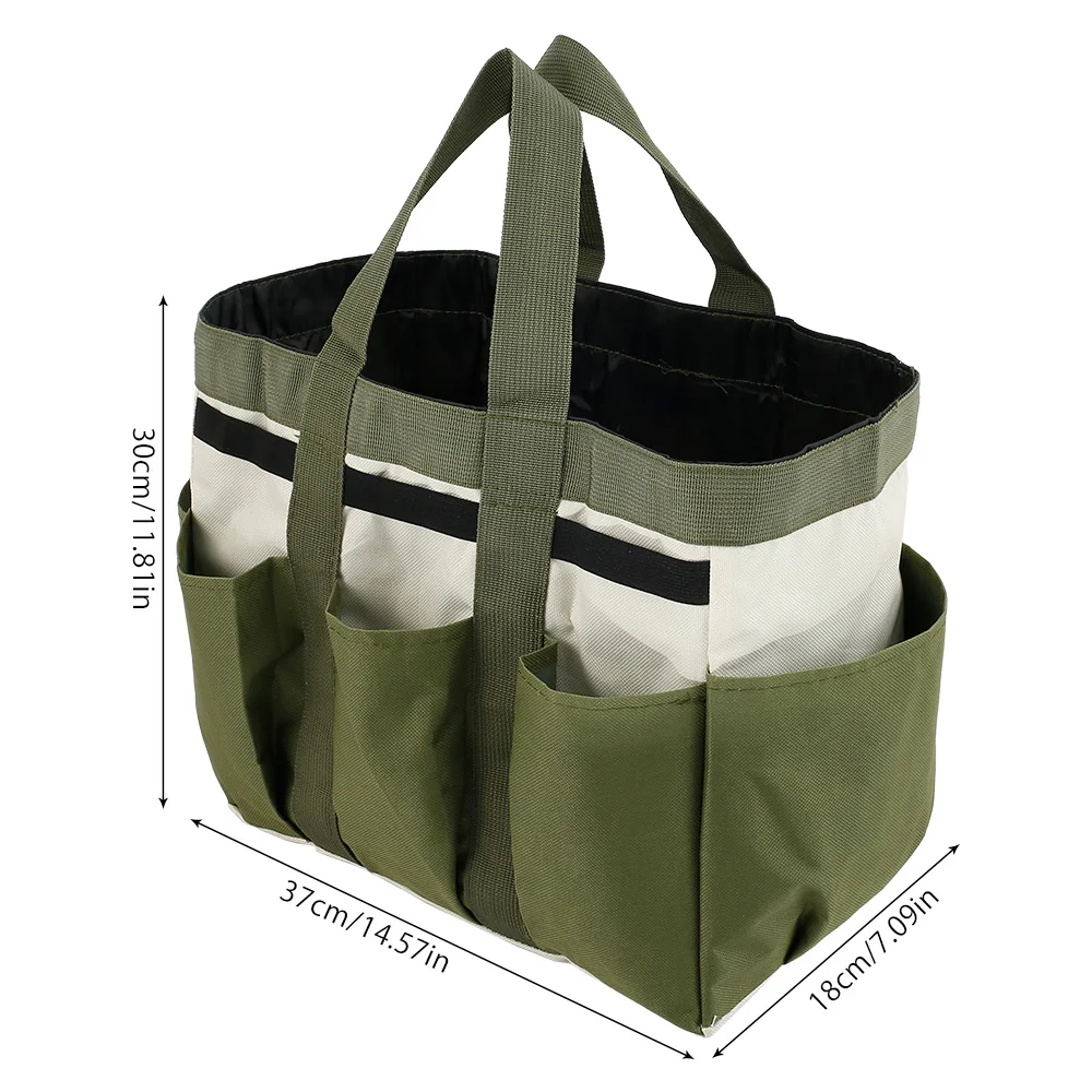 With Pockets Garden Tool Bag Portable Organizer Durable Multi-Purpose Heavy Duty Large Capacity Reusable Indoor Oxford Cloth