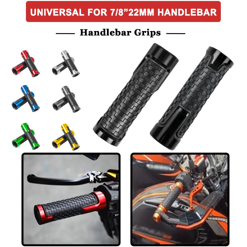 

Handlebar Grip Motorcycle 7/8'' 22mm Handle Grips End Cap Anti-Slip Cover Universal For Yamaha YZFR3 For BMW R 1200 1250 GS ADV