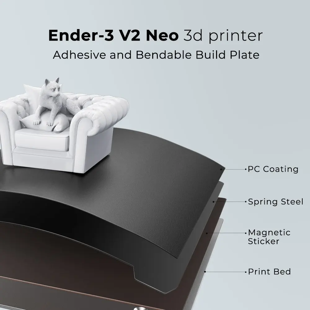 Imagem -05 - Crealidade Ender3v2 Neo Impressora 3d Atualizado Crtouch Nivelamento Automático Metal Completo Extrusora Design Integrado Estável