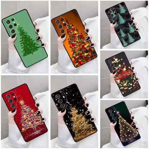 Phone Case For Samsung Galaxy S24 S23 S21fe S22 Ultra Plus Note 10 20 S8 S9 S10 Cover Christmas Tree New Year