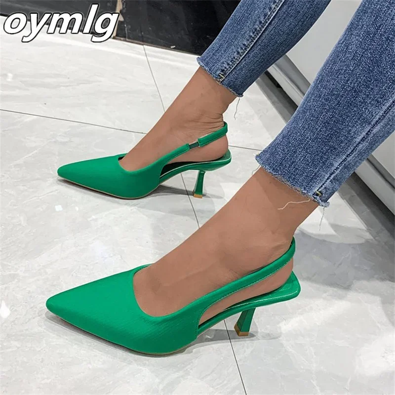 

Design sense niche women's shoes 2024 new pointed toe sandals women's mules high heels wholesale stiletto shoes large size