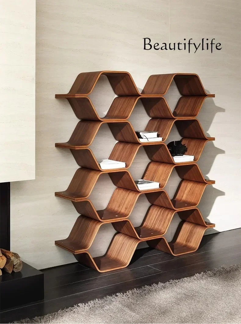 

ZL Italian Minimalist Bookshelf Floor Rack Living Room Wall Storage Rack Household Storage Rack