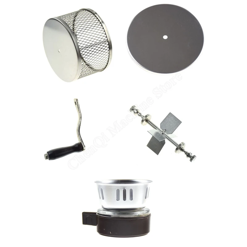 Máquina para asar granos de café, mango para el hogar, herramientas para hornear café DIY de acero inoxidable, Mini tostador de granos de café hecho a mano