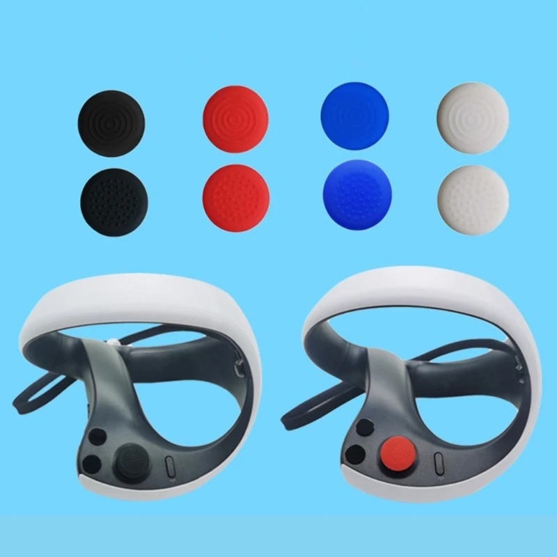 16 pçs polegar vara tampões aperto silicone pele anti-skid rocker caps para ps vr2 controlador mangas polegar vara rocker capa