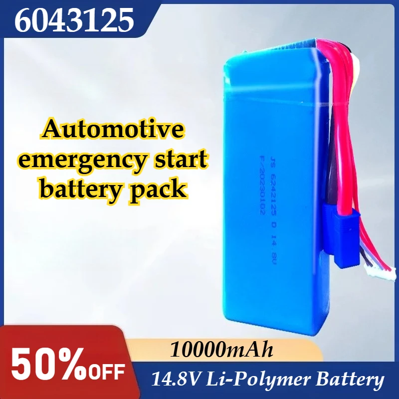 

10000mAh Car Jump Starter Li-Polymer Rechargeable Battery 14.8V 6043125 for Booster Jumper Igniter Car Starting Power Supply