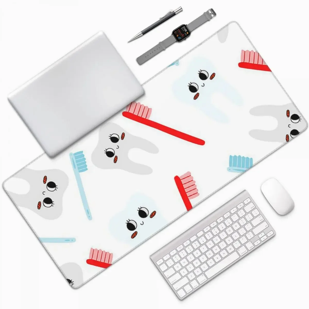 Dentist Tooth Teeth Large Mouse Pad Computer Keyboard Mouse Mat Gaming PC Laptop Desk Mat Office Accessories Table Mats