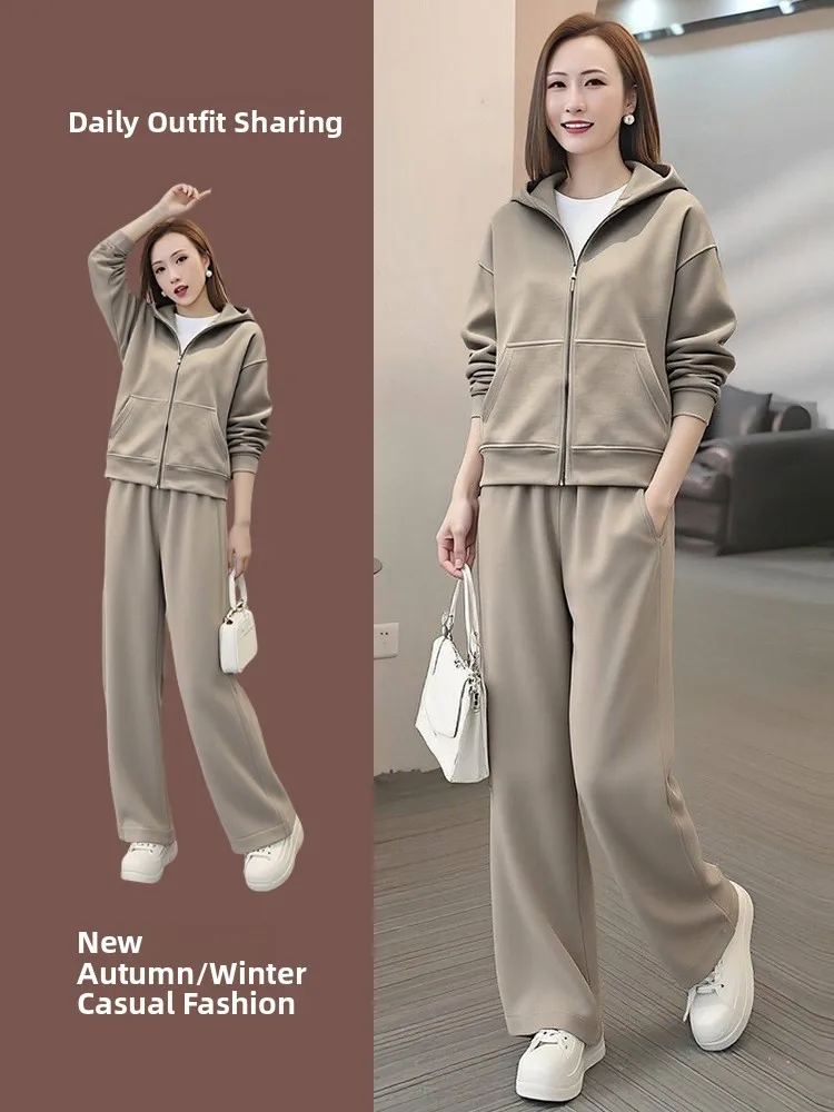 

2026 Winter Faion Women's Hoodie And Pants Set High Waist Long Pants Thermal round Ne Sweatirt Casual Spor Sle Ense...
