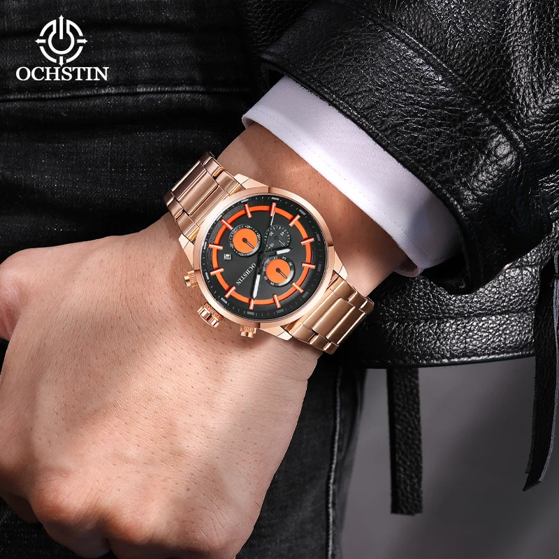 OCHSTIN Legend Series Multifunction Quartz Core Hot 2024 Business Light Luxury Men's Quartz Watch Men's Chronograph Watch