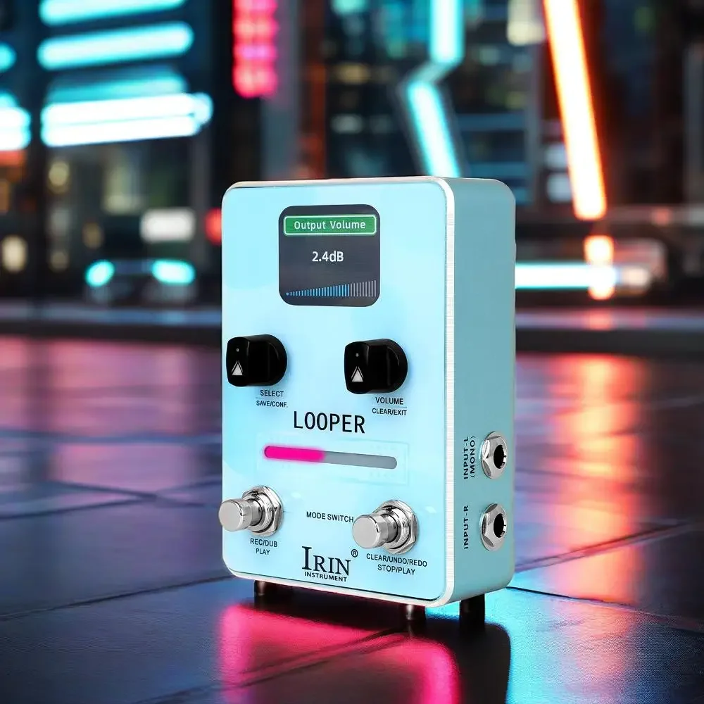 IRIN XS-02 Loop Pedal pro - 160min Storage Dual Footswitch Real-time LED USB-C Audio Hub for Stage And Studio Dominator view 3