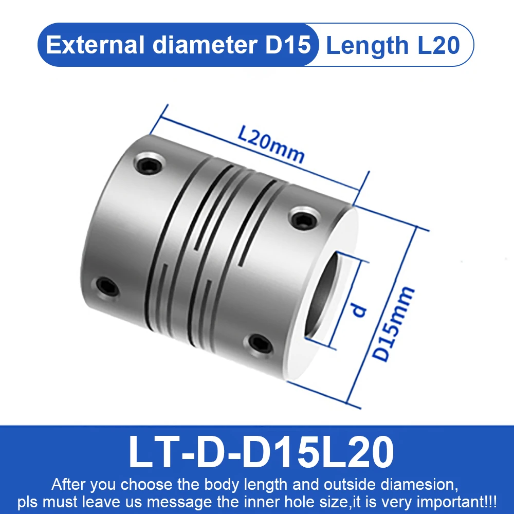 Parallel Line Coupling  LT D19L25Motor Flexible Shaft Coupler Aluminum Alloy Connection Encoder 3D Printer Groove Cardan