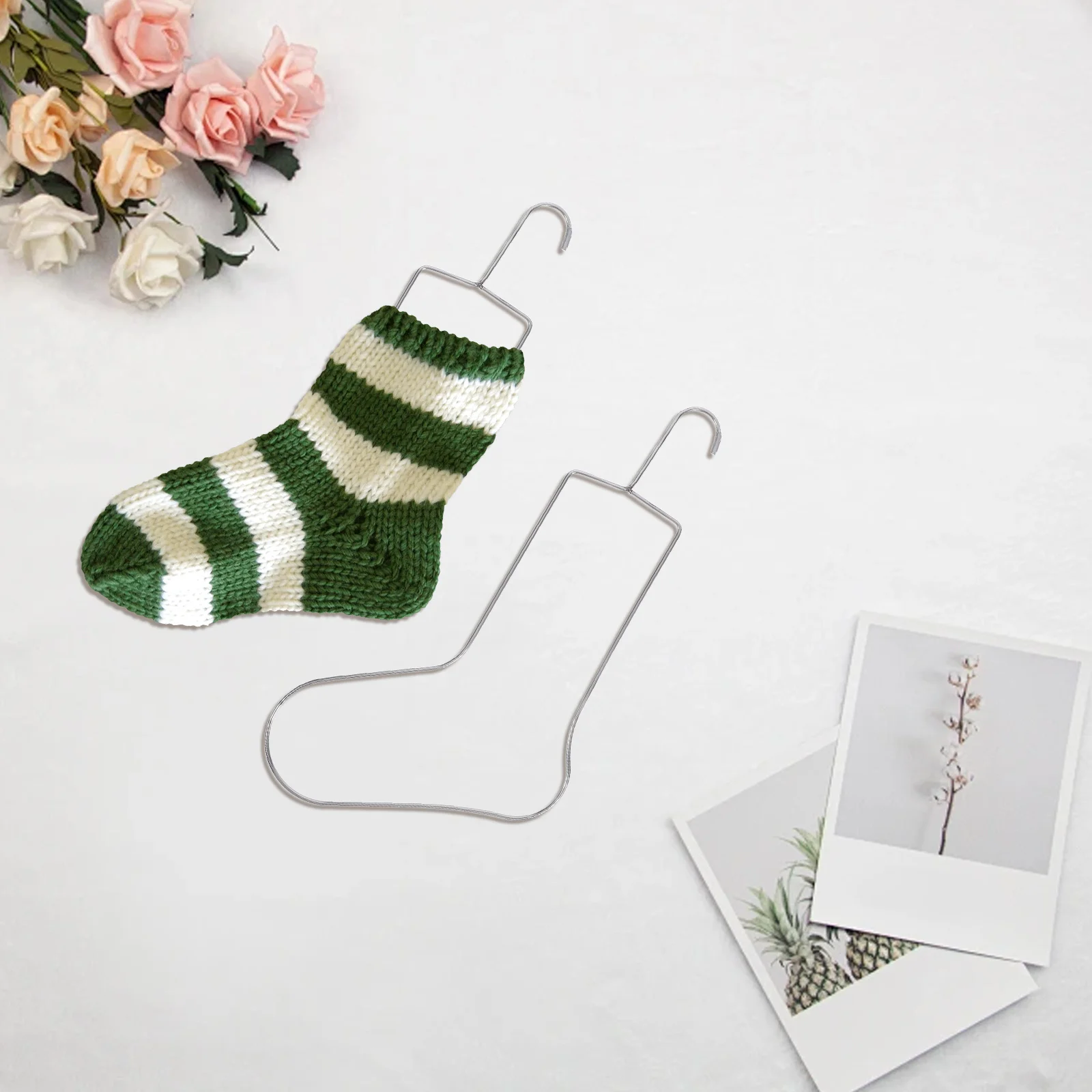 

2Pcs Stainless Steel Sock Blockers for Knitting Crochet Socks Fast Drying Display Rack Foot Display for Socks Blocking Knitting