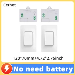 Cerhot self powered Wireless Switch Push Button Receive On Off Relay RF Wall Light Switch No battery No wiring Led Lamp Switch