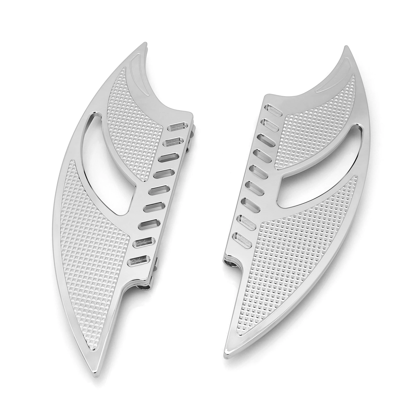 

STLF Motorcycle Accessory Chrome CNC Front Driver Stretched Floorboards for Touring Foot Boards Peg Rest