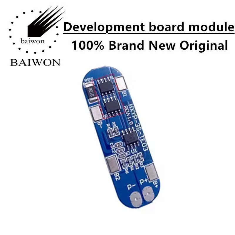 Suitable for 18650 3-series lithium battery protection board 3A overcurrent protection 11.1V 12.6V anti overcharge peak value