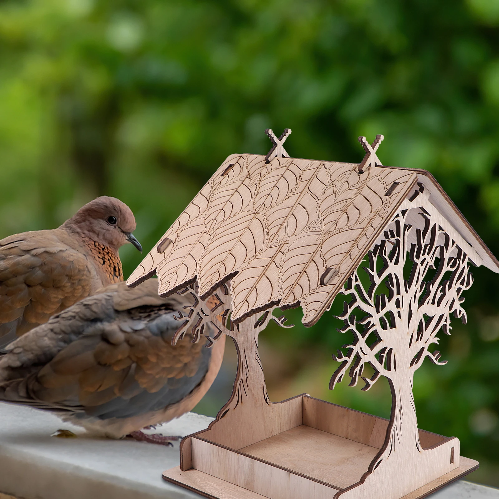 

Wooden Bird Feeder Simulated Nest Shaped Small Size Creative Design For Garden Balcony Outdoor Pet Supplies Weather Resistant