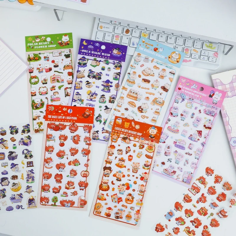 paquete-de-36-pegatinas-kawaii-de-conejos-buhos-y-hamsters-lindas-pegatinas-decorativas-para-Albumes-de-recortes-manualidades-diarios-etiquetas-adhesivas
