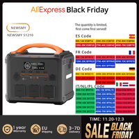 NEWSMY S1210 1200W 1102.5Wh Portable Power Station LiFeMnPo4 Battery, 1.2H Quick Charge, PD100W Output 230V/1200W Pure Sine Wave